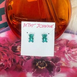 Betsey Johnson Blue Gummy Bear Earrings